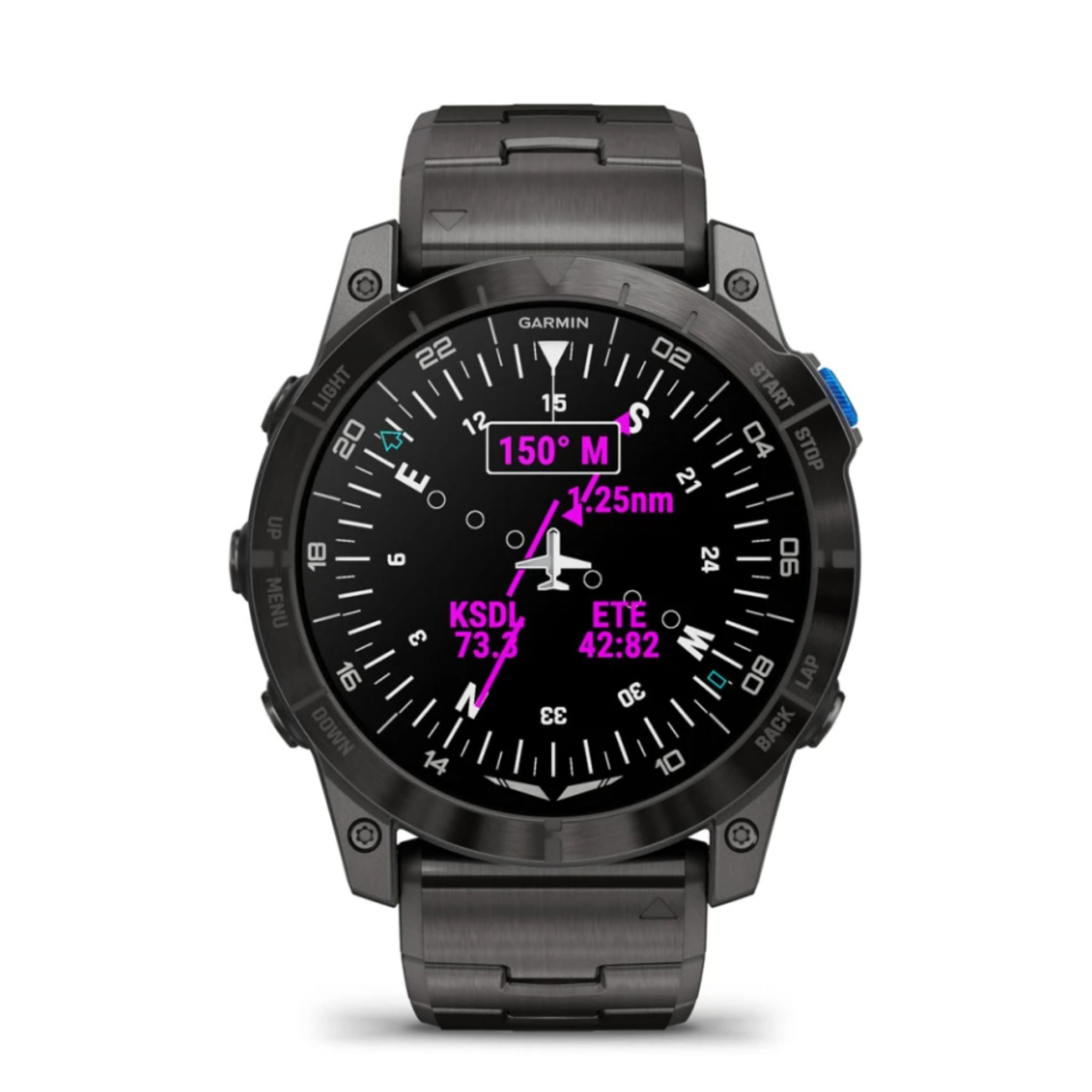 Garmin - D2 Mach 1 Pro Aviator smartwatch + vented titanium bracelet