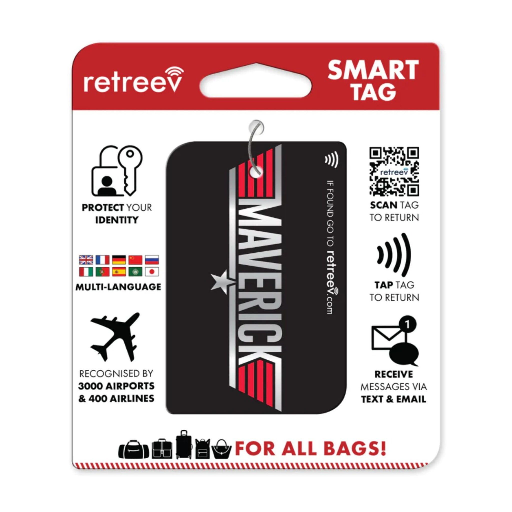 Retreev - SMART Luggage Tag with NFC (Maverick)