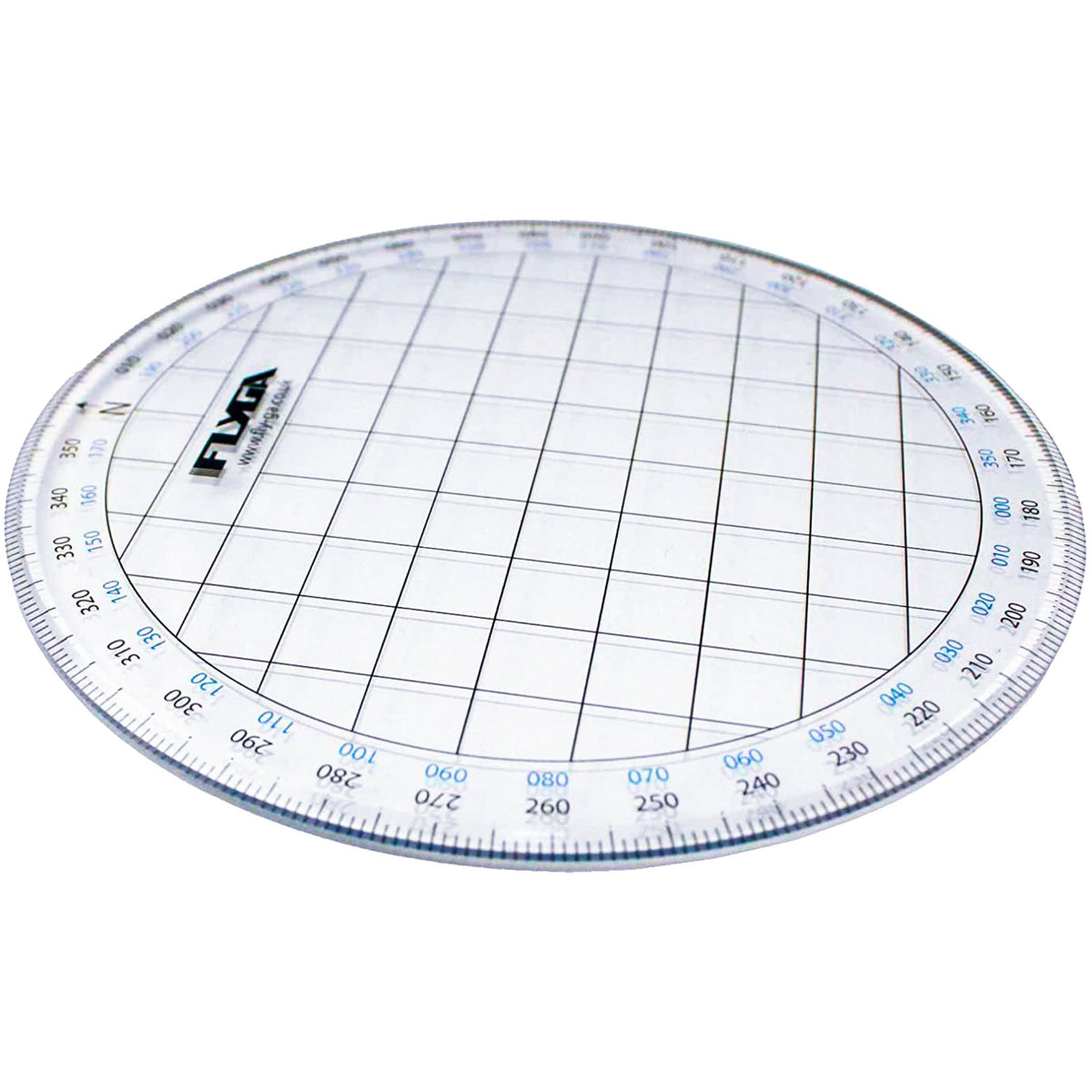 FlyGA - Nautical Map Navigation Protractor (Circle)
