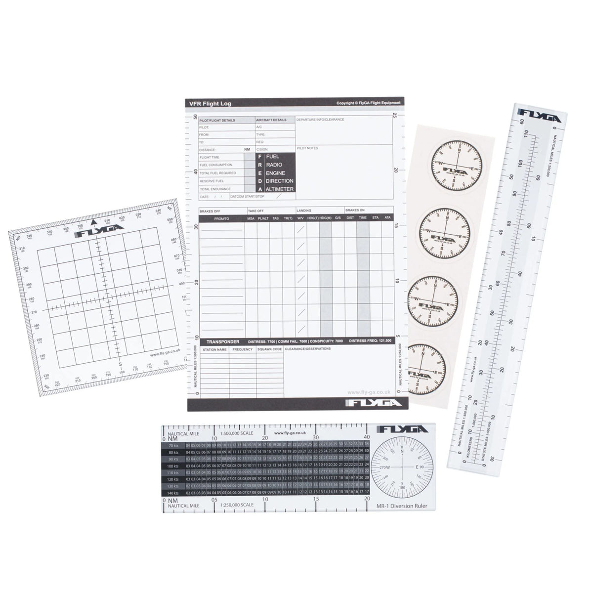 FlyGA - Flight Navigation Set (Complete PPL Aviation Starter Kit)