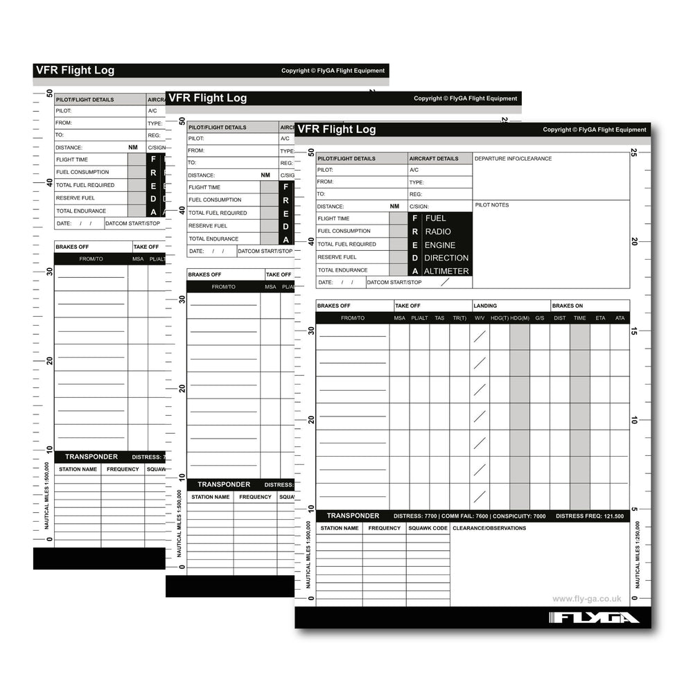 FlyGA VFR Pilot Log Pads (A5) | PPL Flight Planning Plogs Pack