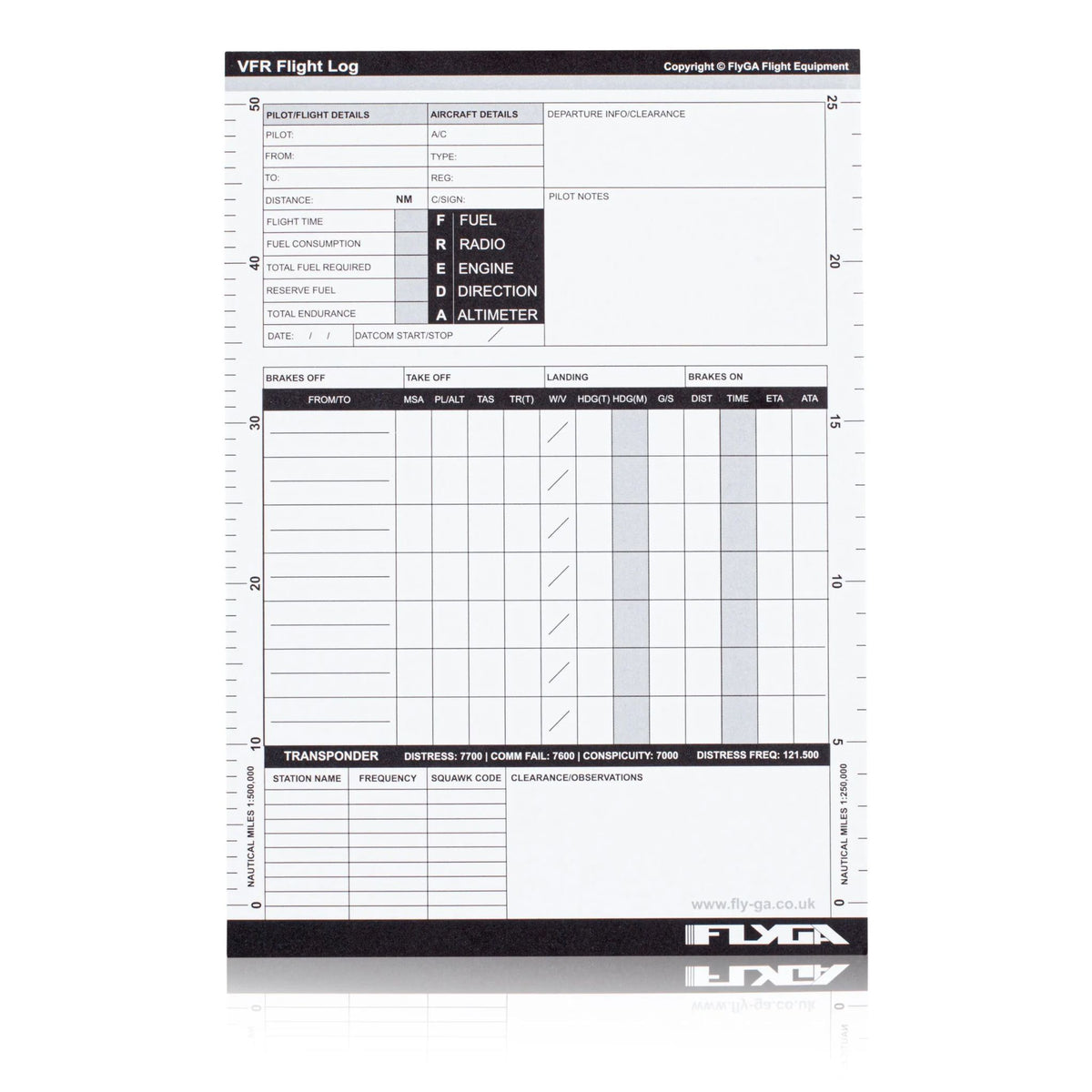 FlyGA VFR Pilot Log Pads (A5) | PPL Flight Planning Plogs Pack