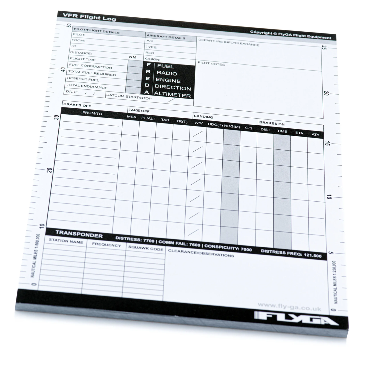 FlyGA VFR Pilot Log Pads (A5) | PPL Flight Planning Plogs Pack