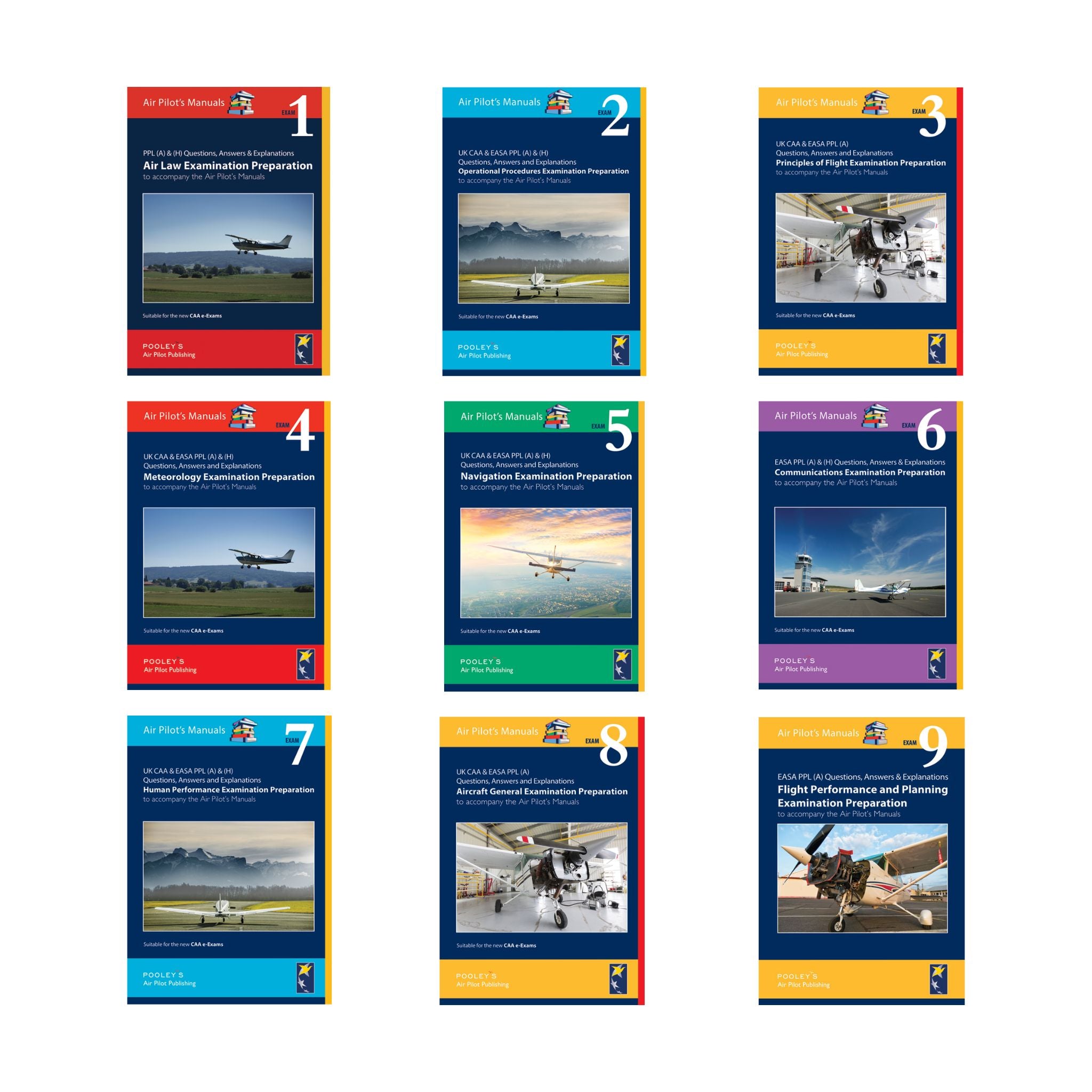 Air Pilot's Manual Q&A Examination Preparation Books 1-9 for PPL (A)